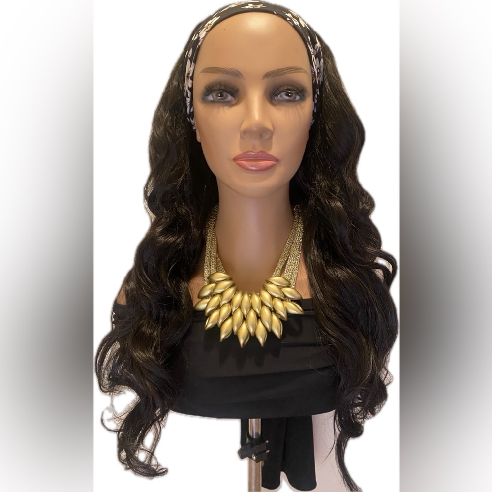 Synthetic body wave headband Wig 1b